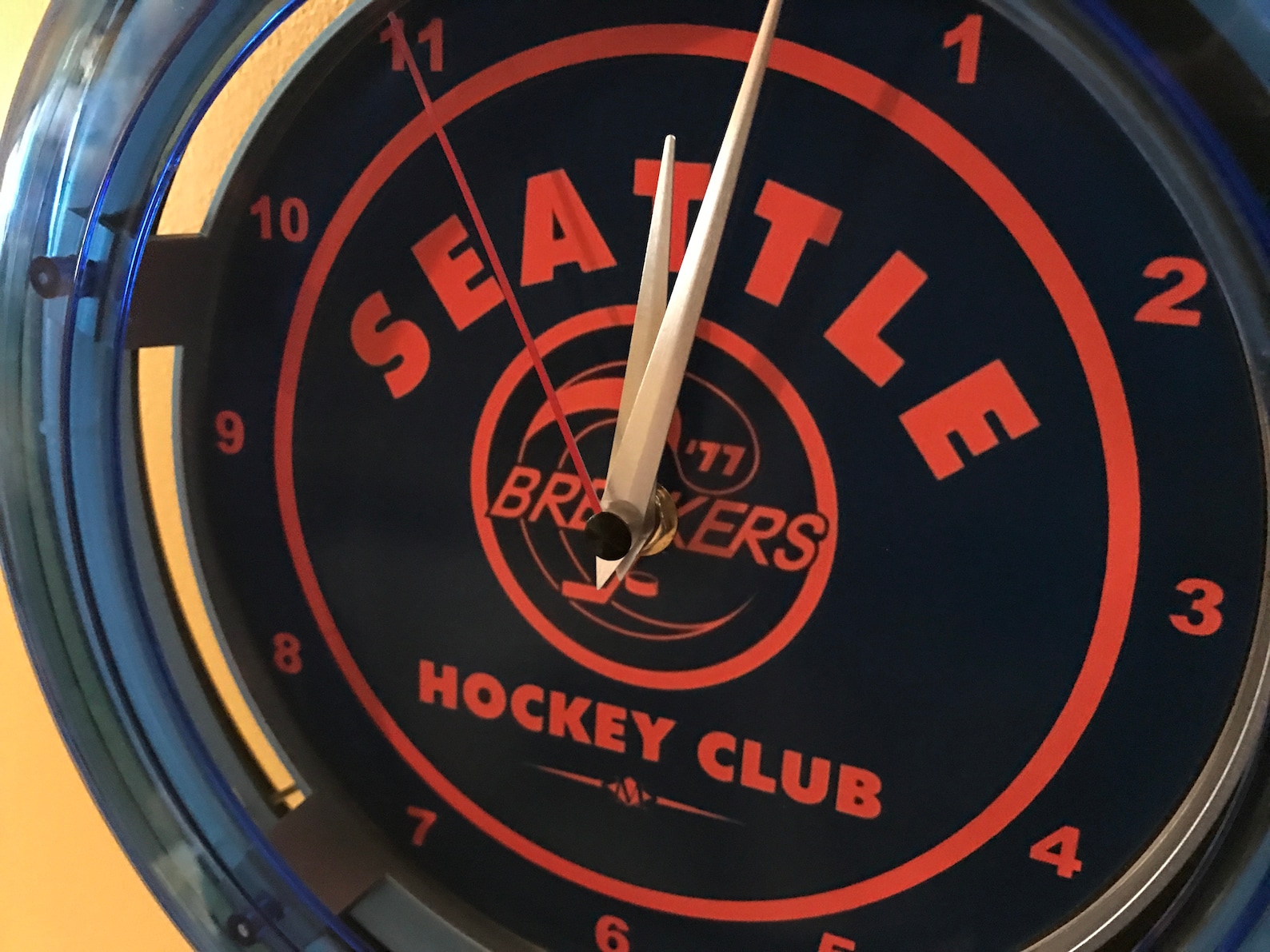 Seattle Breakers Hockey Bar Man Cave Blue Neon Clock Etsy