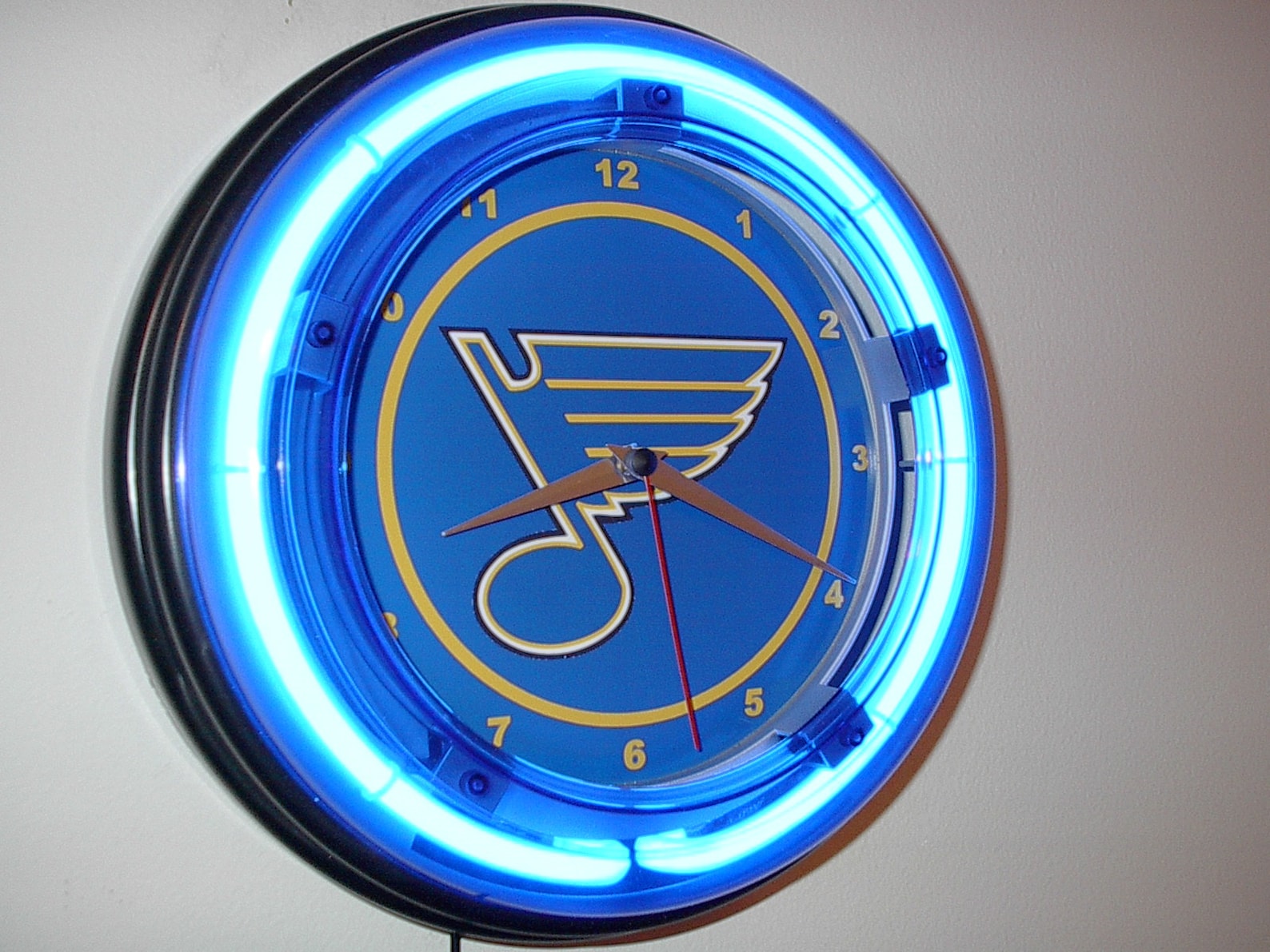 St. Louis Blues Hockey Bar Man Cave Blue Neon Clock Etsy