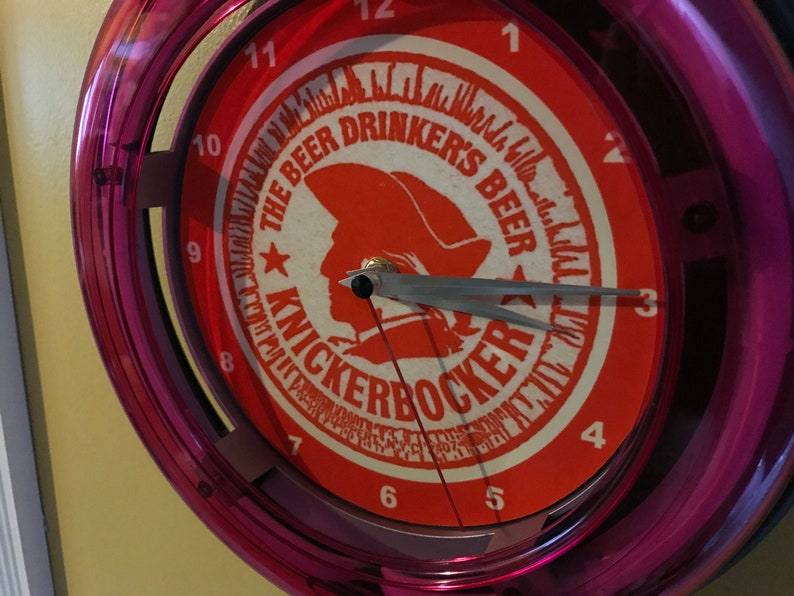 Knickerbocker ## New York Beer Bar Man Cave Neon Clock Advertising Sign