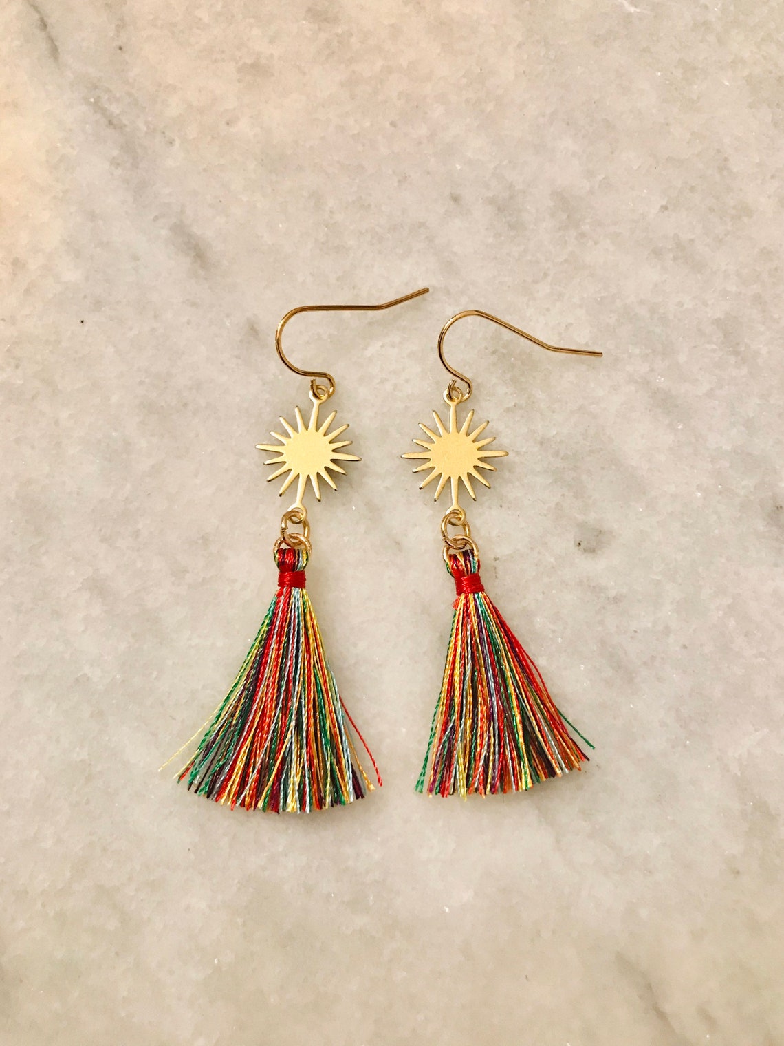 tassel star stud earrings
