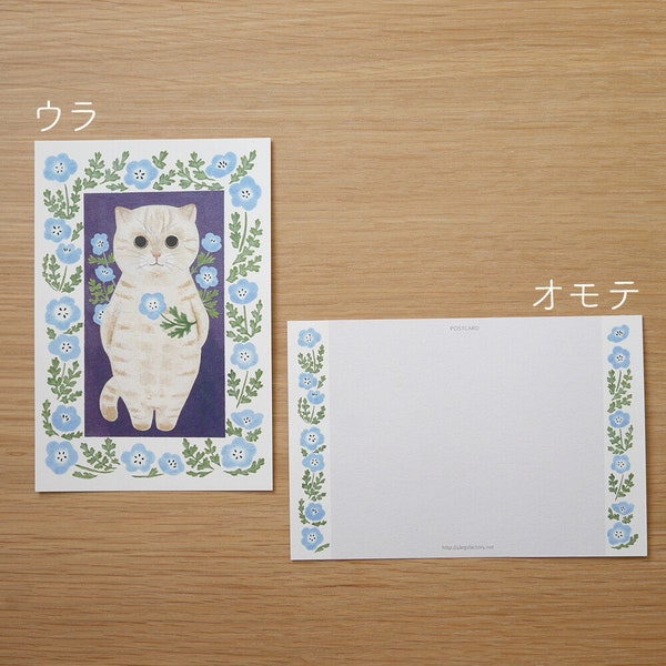 Japanese Postcards with Cat & Floral Themes (Illustrated by 4legs) - Made in Japan - Japanese Stationary