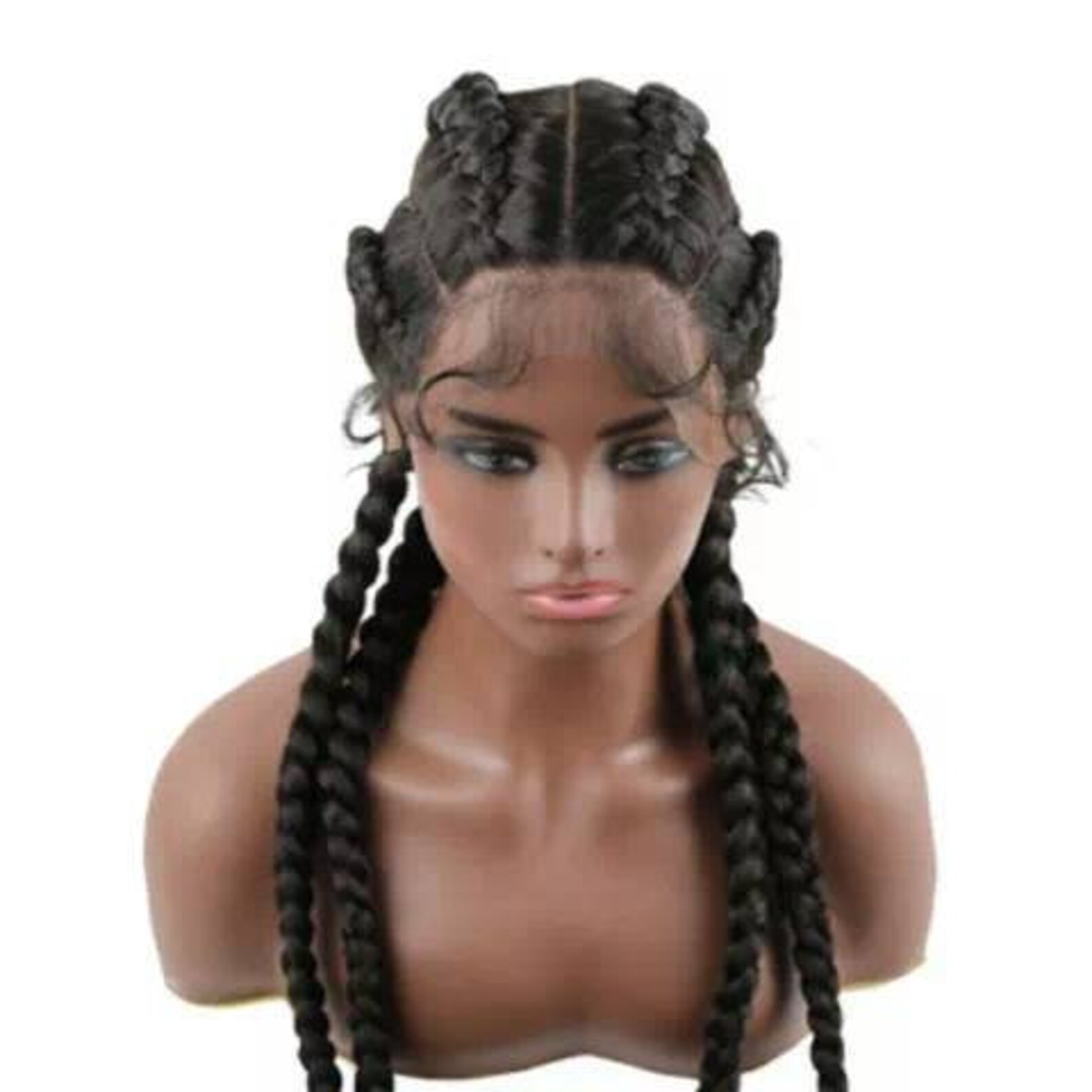 Braided Lace Front Wig Etsy