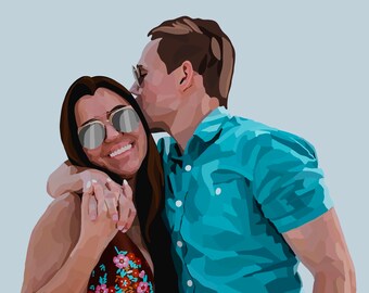 Ilustração digital personalizada, fundo de cor sólida