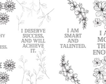 Tydzień afirmacji kolorowanki zakładki