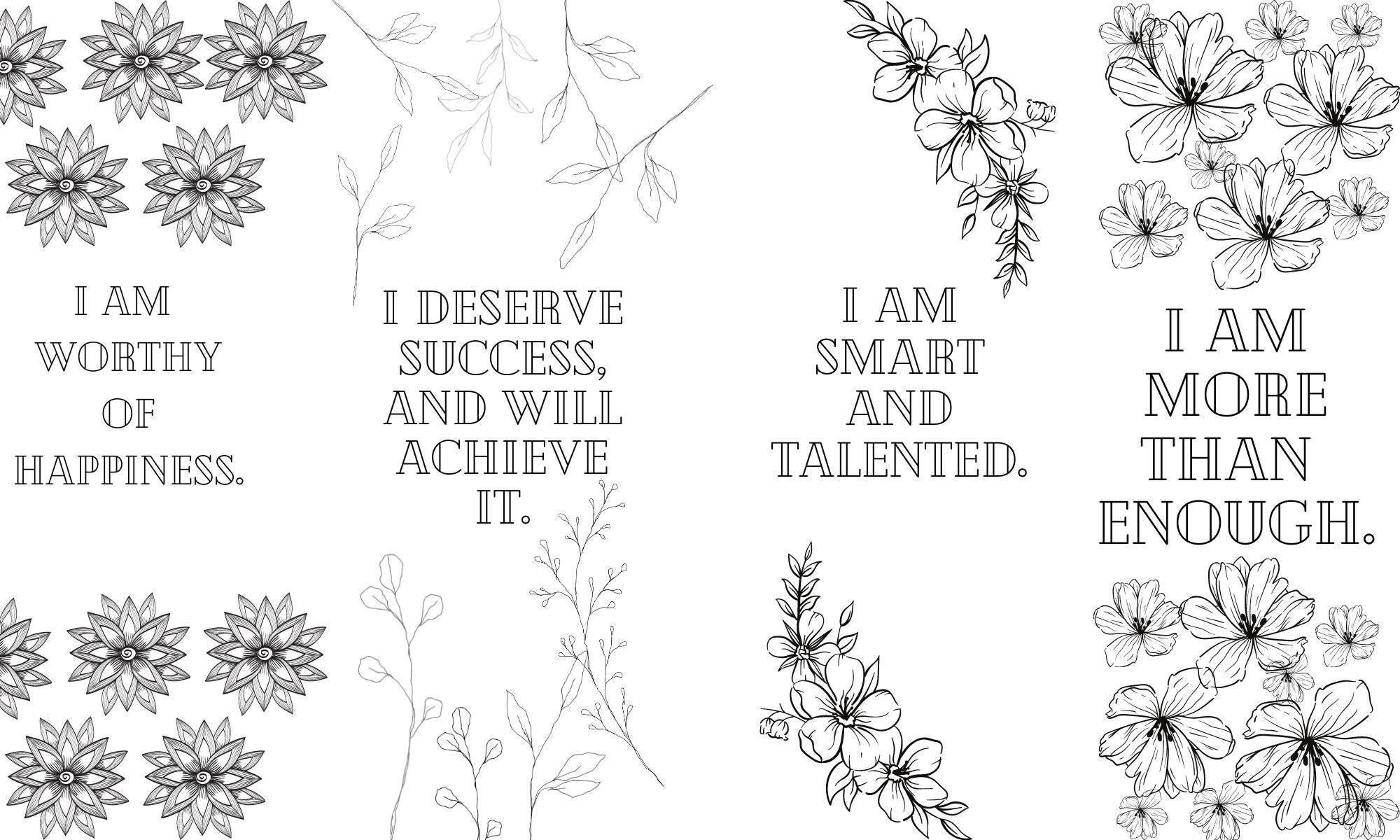 A week of affirmations coloring bookmarks Etsy España