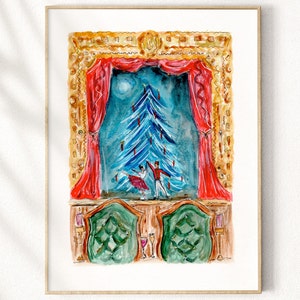 The Nutcracker Ballet Painting | Ballerinas Dancing to The Nutcracker Christmas Play | Nutcracker Gift for Mom