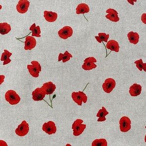 Linen Look Fabrics - Poppies