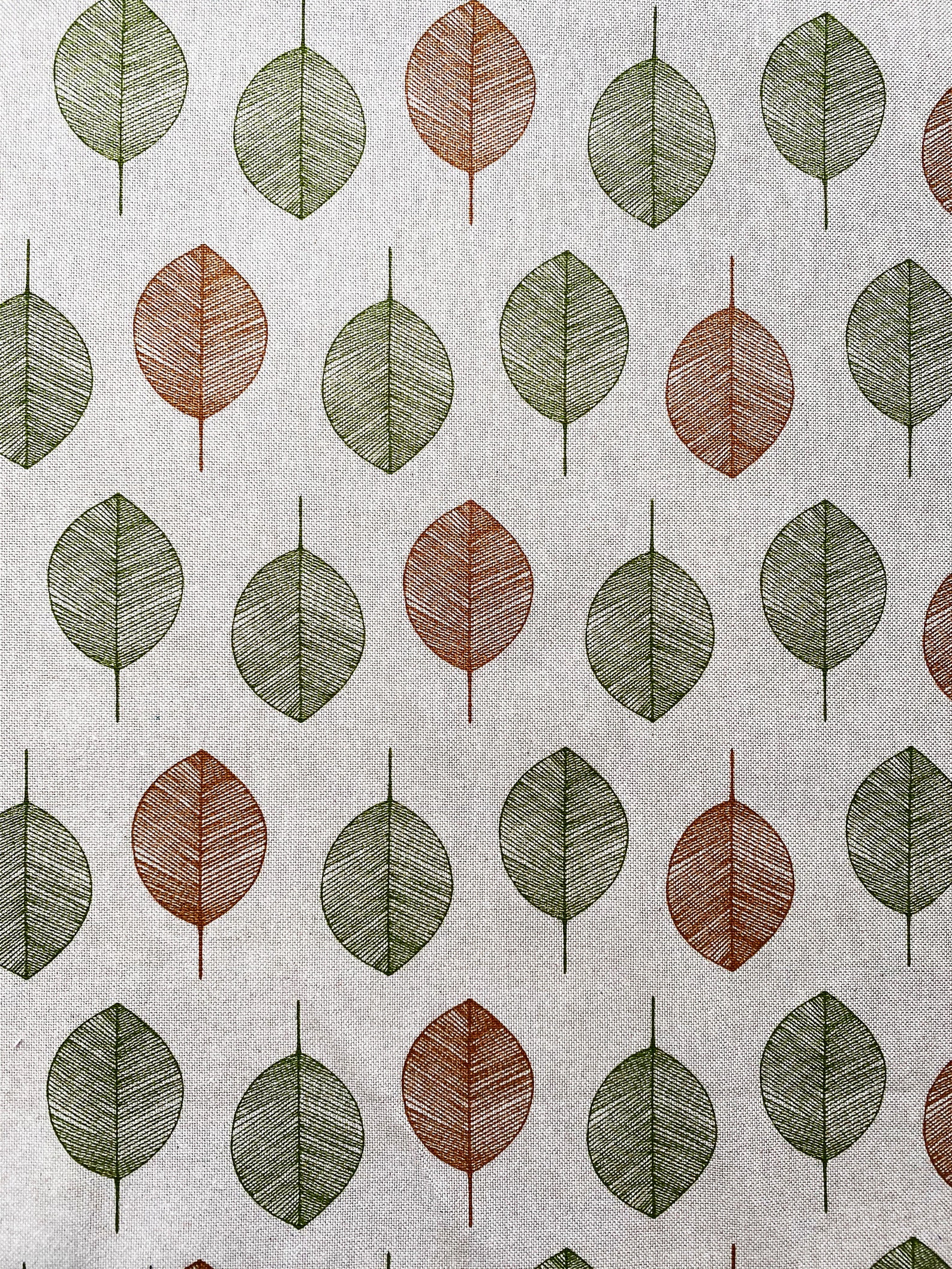 Linen Look Fabrics Leaves Etsy