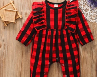 buffalo plaid romper