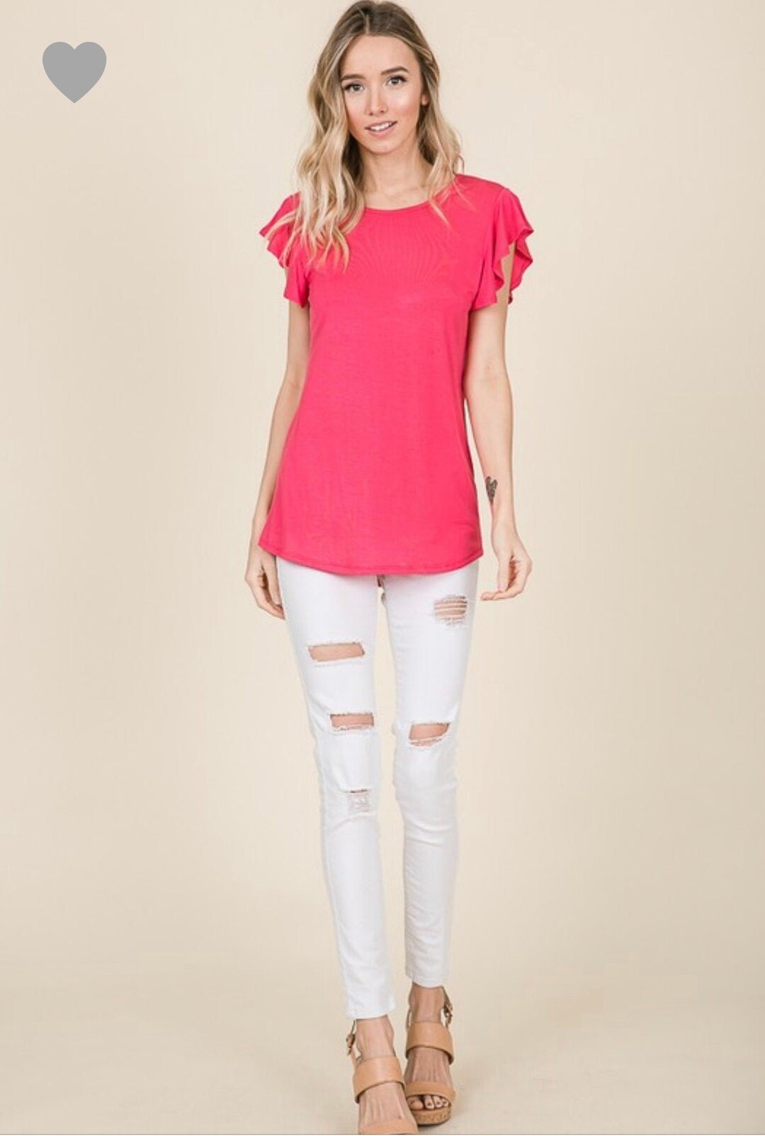 Fuchsia Flutter Sleeve Top Womens Shirt Womens Clothing - Etsy
