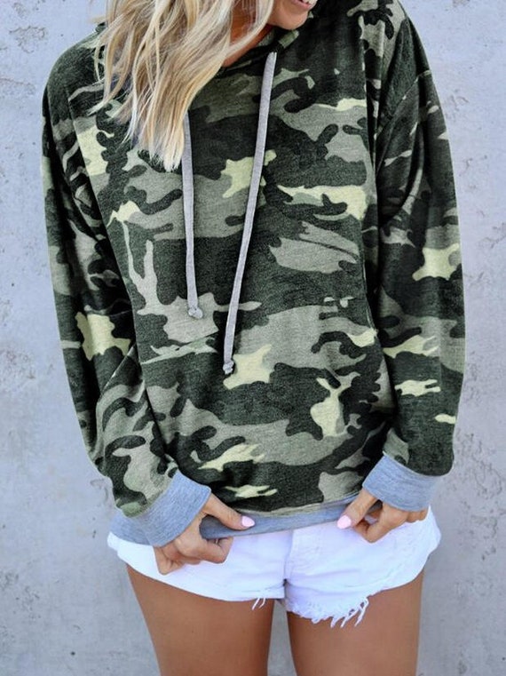 Camouflage Light Weight Long Sleeve Hoodie - Etsy