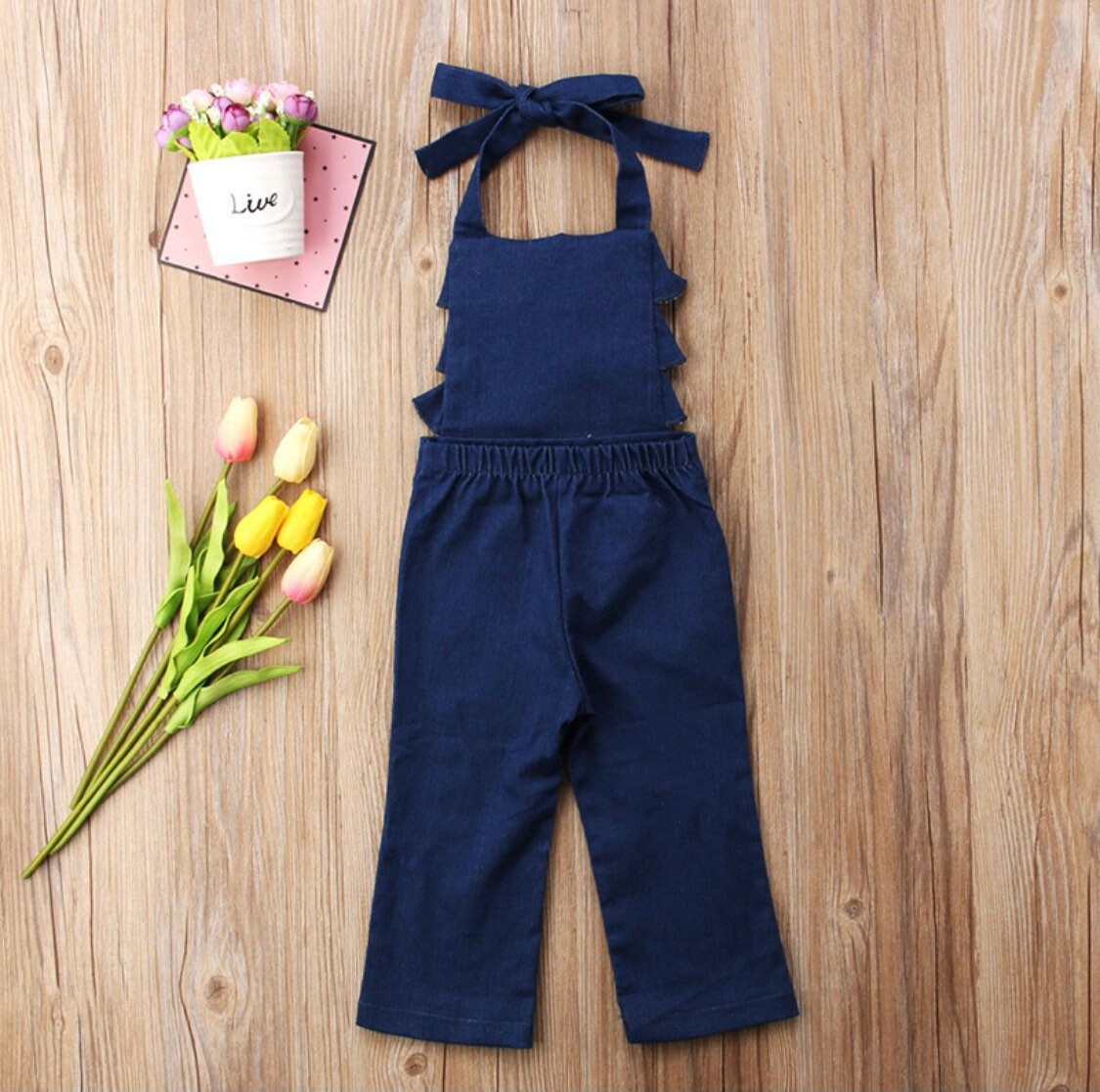 Girls Backless Sleeveless Flounce Casual Jumpsuit - Etsy