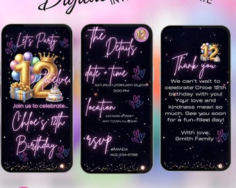 12 Inviti Di Compleanno Per Ragazze – Tema Graffiti Rosa – DIN A6 (10,5×14,8 Cm) - 3