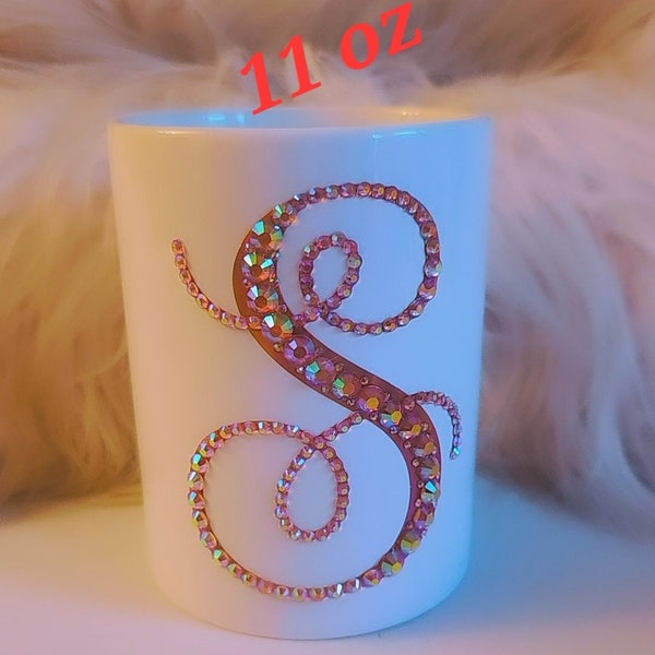 Monogram Initial Bling Mug | Custom Bling Mug | Custom Gift | Personalized Gift | Gifts for her