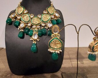 Polki Necklace/ Ruby Gold Pearl Choker/ Indian Choker Necklace/South Indian jewelry/Rose gold stone Choker Necklace /kundan Jewelry