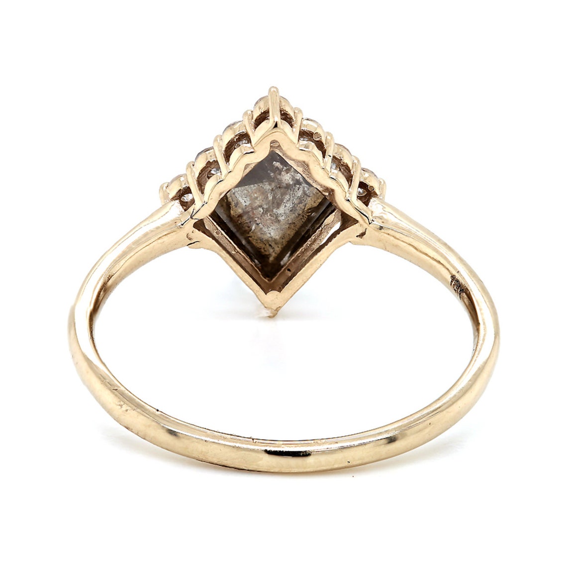 18K Vintage Salt and Pepper Diamond Engagement Ring Wedding Etsy