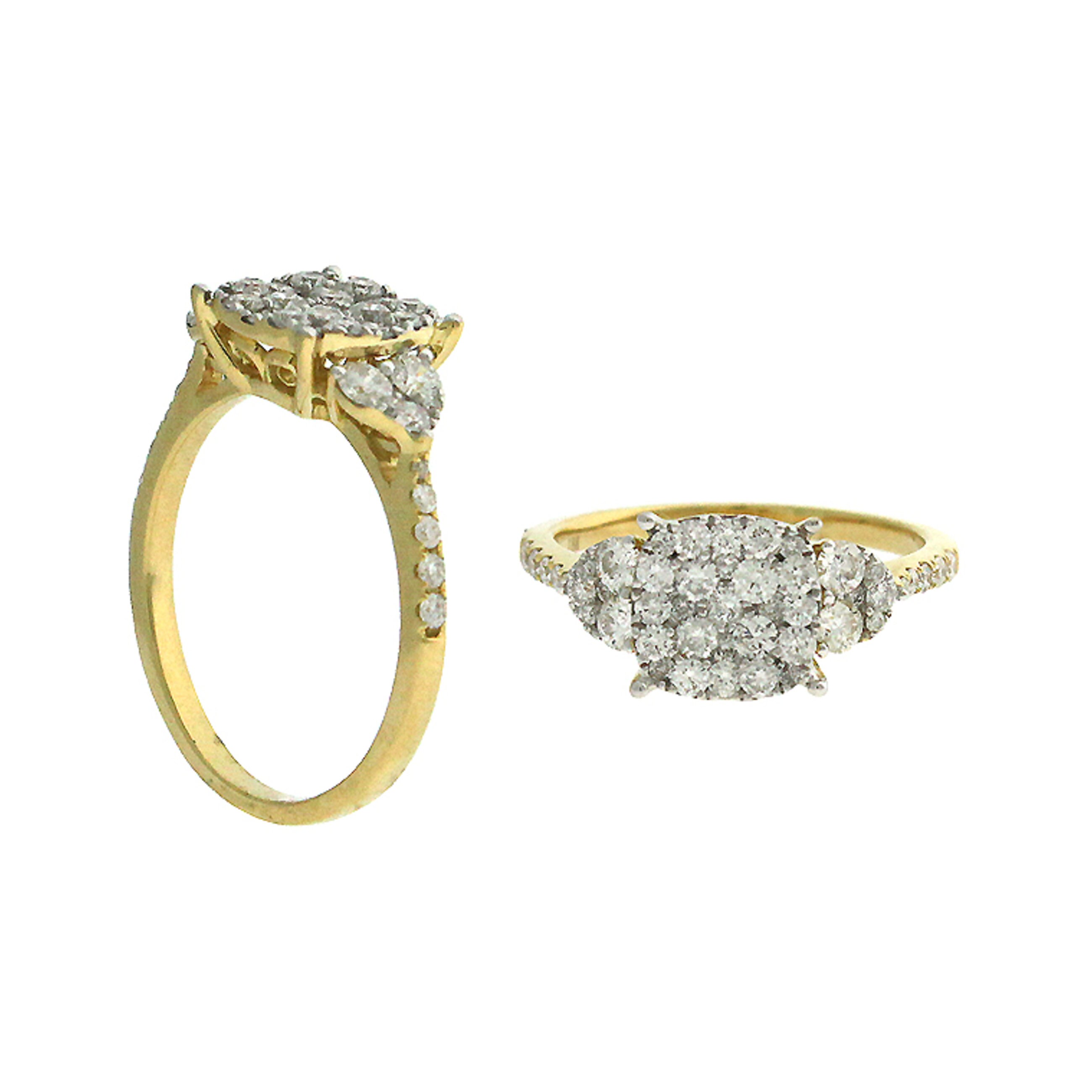 Genuine Diamond Designer Ring 18K Gold Jewelry2.98 Grm Etsy