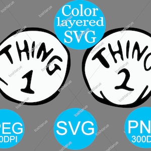 Thing 1 & Thing 2 Layered SVG - easy Iron on costume with printer- Use vinyl on Cricut to cut Silhouette-Sticker- Sublimation - Costumes