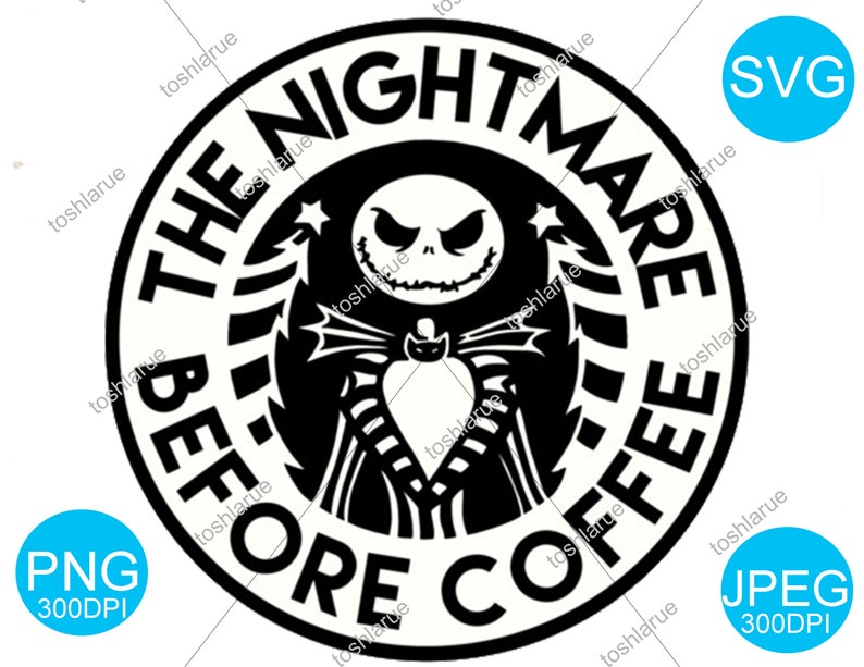 Download The Nightmare Before Coffee Starbucks CUP LOGO SVG cut ...