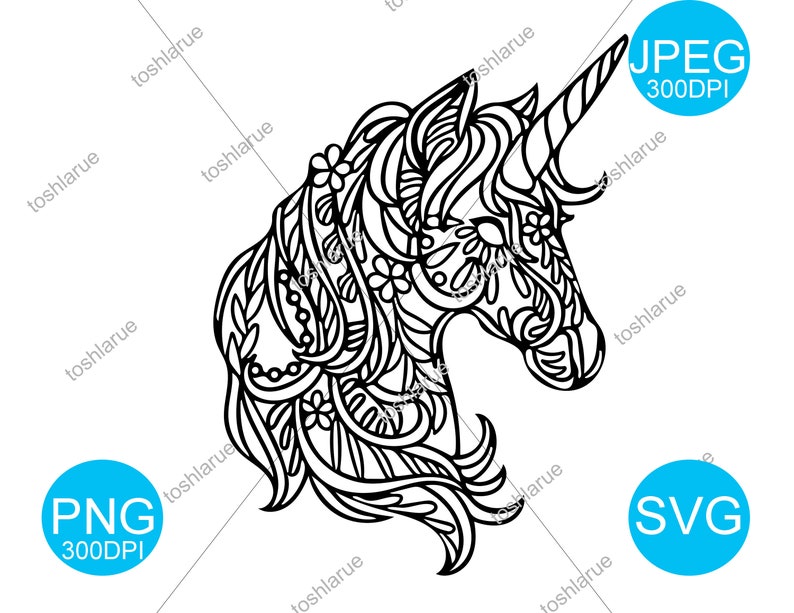 Download Unicorn Mandala SVG Cut Files Cricut Silhouette-Sticker | Etsy