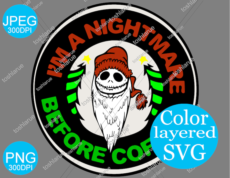 Download A Nightmare Before Coffee Christmas Layered SVG Cut File ...