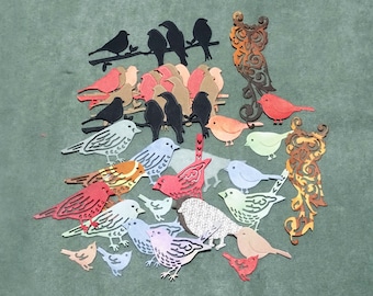 Bird die cuts / Set 30 / Handmade