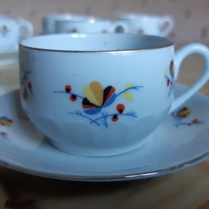6 Bareuther Bavaria coffee cups