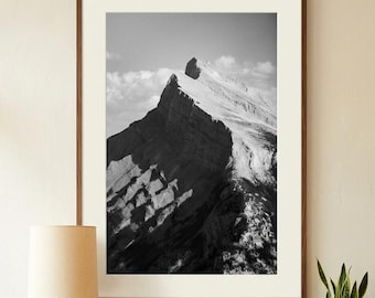 Foto del Monte Rundle nel Parco Nazionale di Banff, decorazione murale delle Montagne Rocciose canadesi (download digitale)