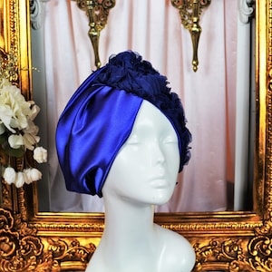 SUMMER FLOWER/ Blue Floral Turban