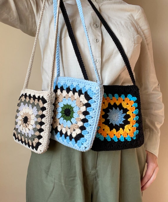 Mini bolsos de flores de crochet, Elige tus colores, Bolsos para