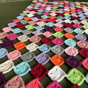 Crochet Mini Granny Squares Table Runner, Decorative Drawer Runner ...