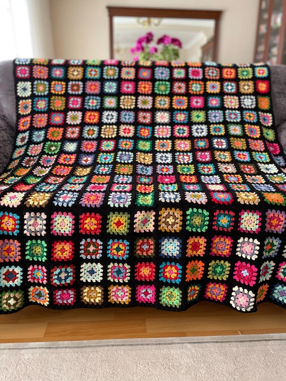 Handmade Large Afghan Roseanne s Afghan Bright Colored Granny