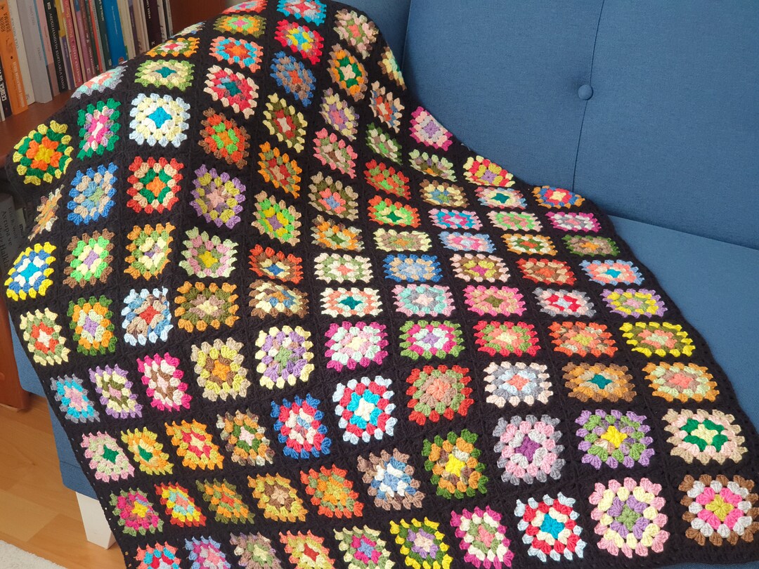 Crochet Receiving Blanket Traditional Granny Square Blanket Etsy