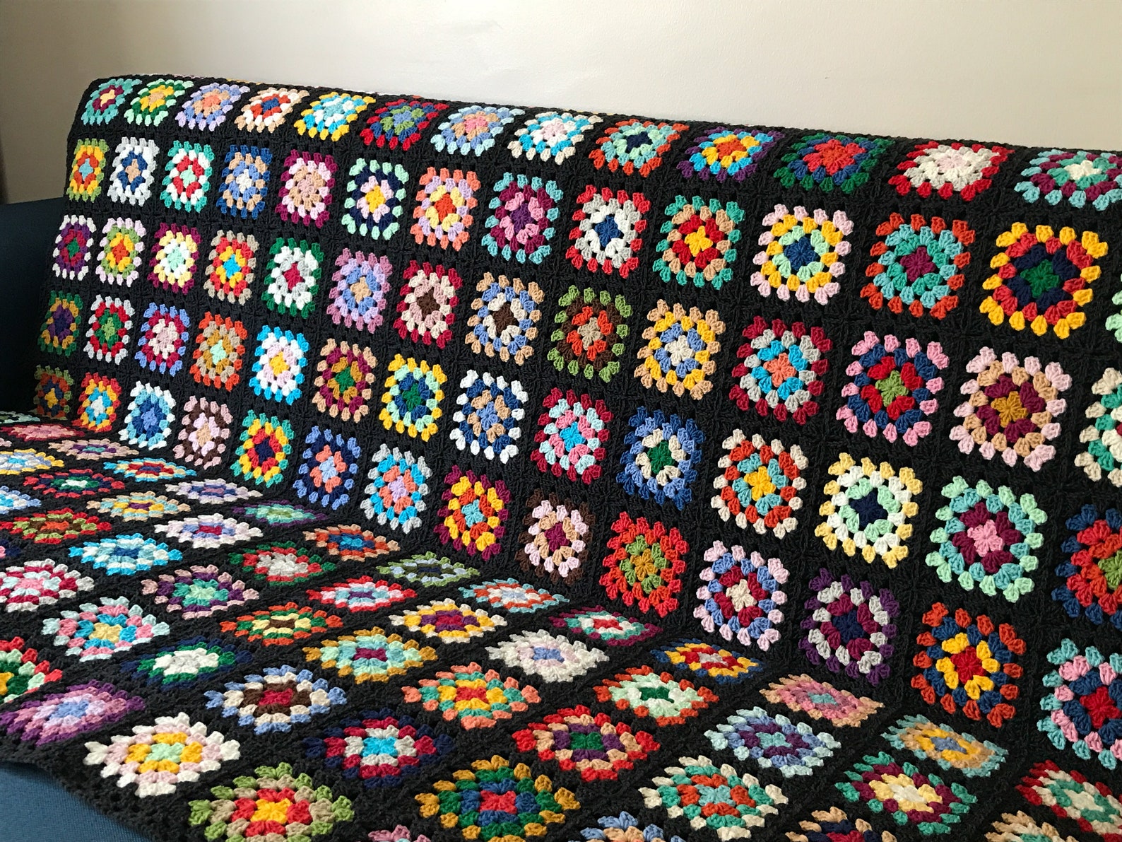 44x58 Crochet Afghan Roseanne Blanket Big Bang Theory Granny Etsy
