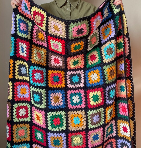 ラグ・カーペット US vintage granny blanket USA vintage】granny blanket rug グラニーブランケット ラグ