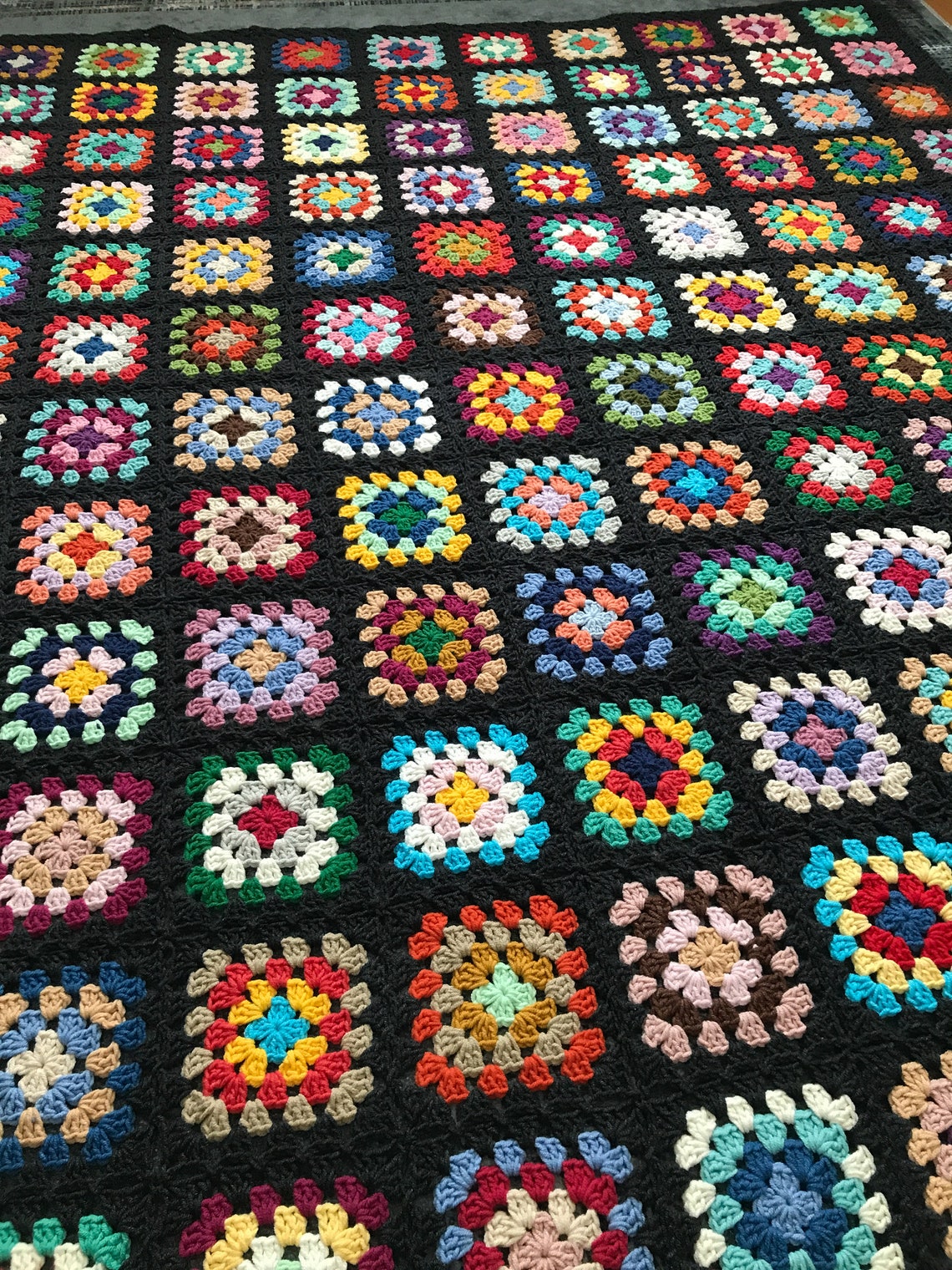 44x58 Crochet Afghan Roseanne Blanket Big Bang Theory Granny Etsy