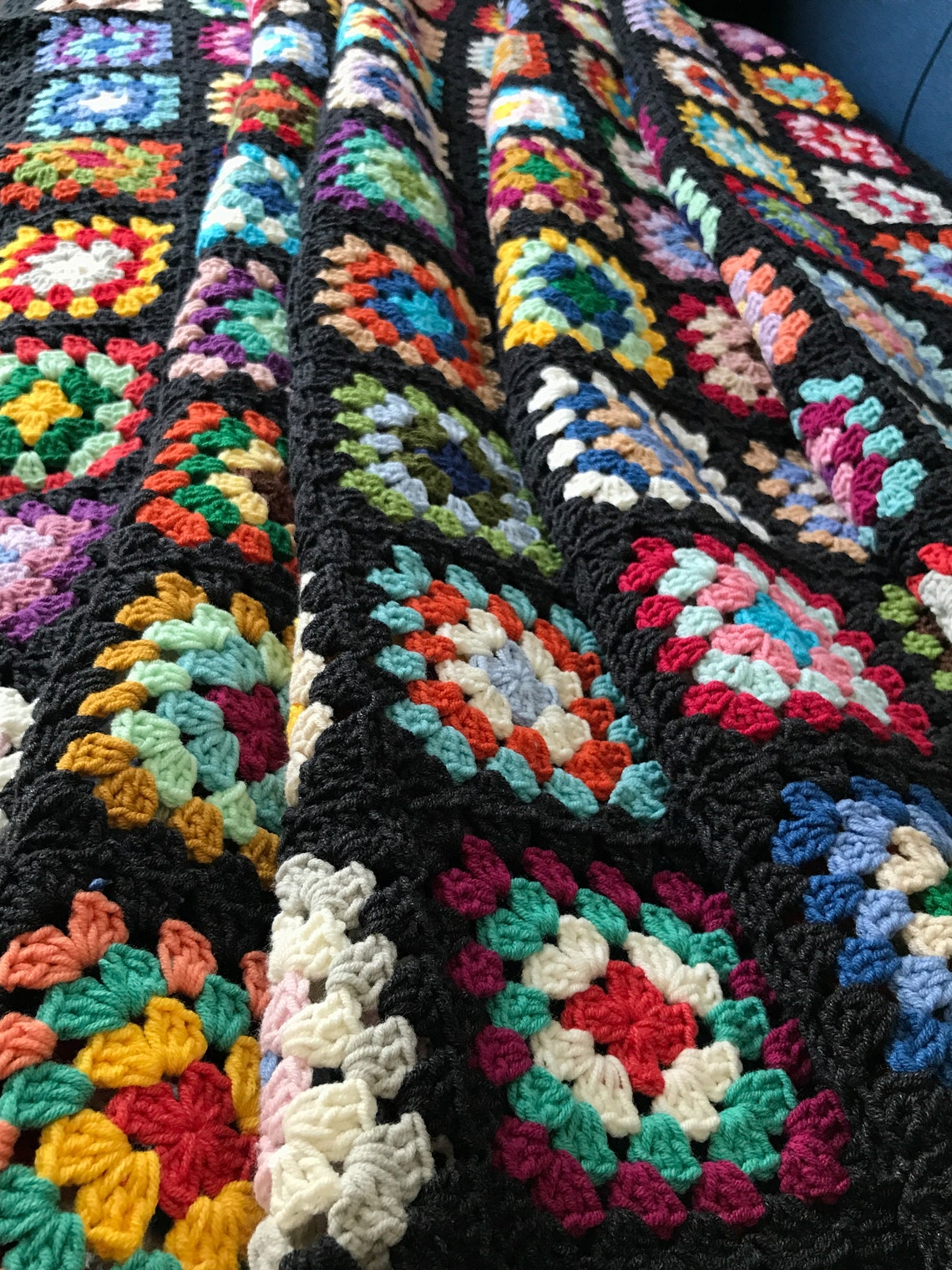 44x58 Crochet Afghan Roseanne Blanket Big Bang Theory Granny Etsy