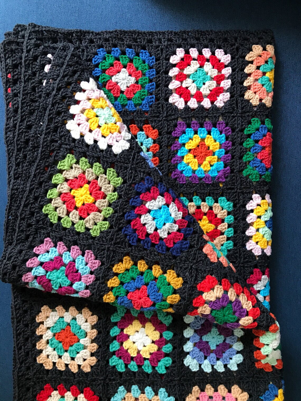 44x58 Crochet Afghan Roseanne Blanket Big Bang Theory Granny Etsy