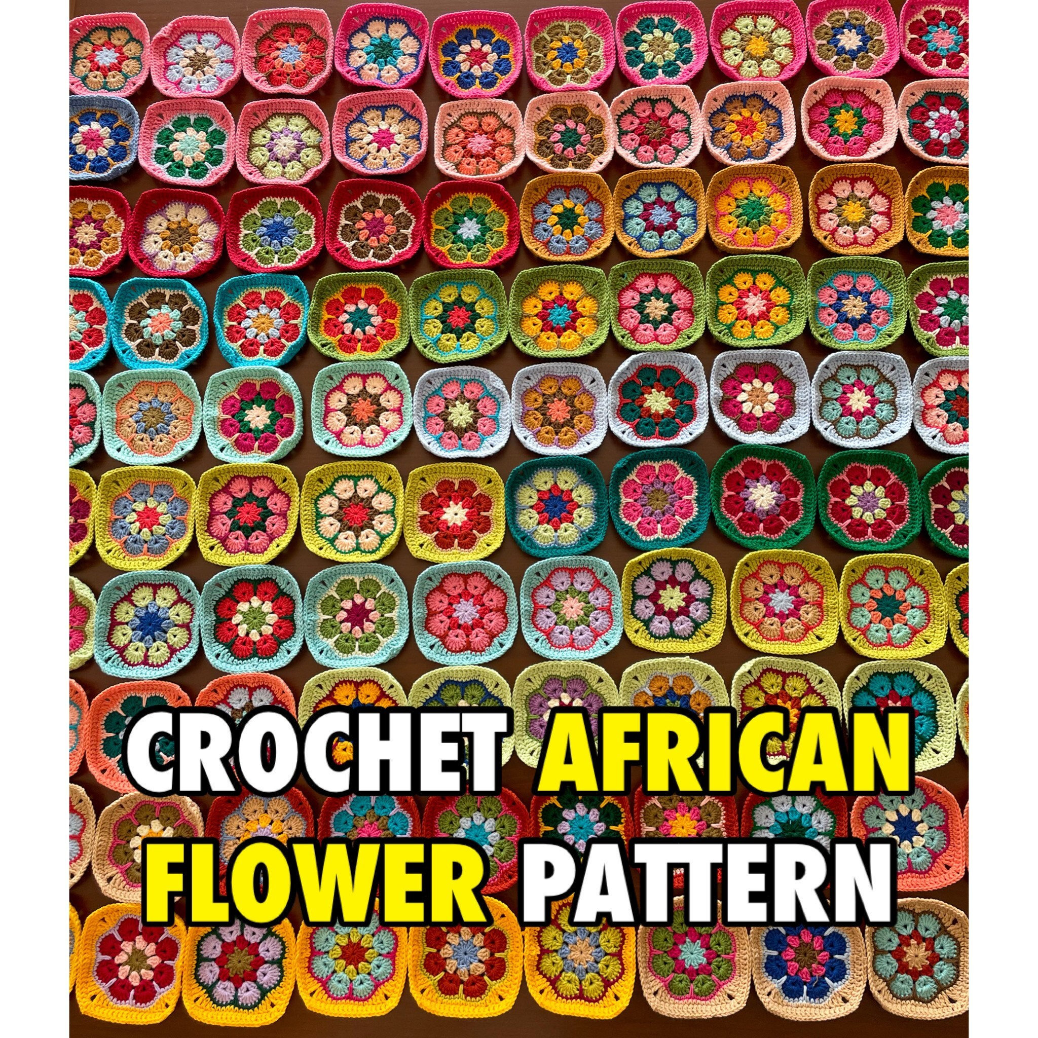 Crochet African Flower Pattern, Intermediate level African flower PDF pattern, Rare find pattern, Motif for blankets, Motif for pillow cases