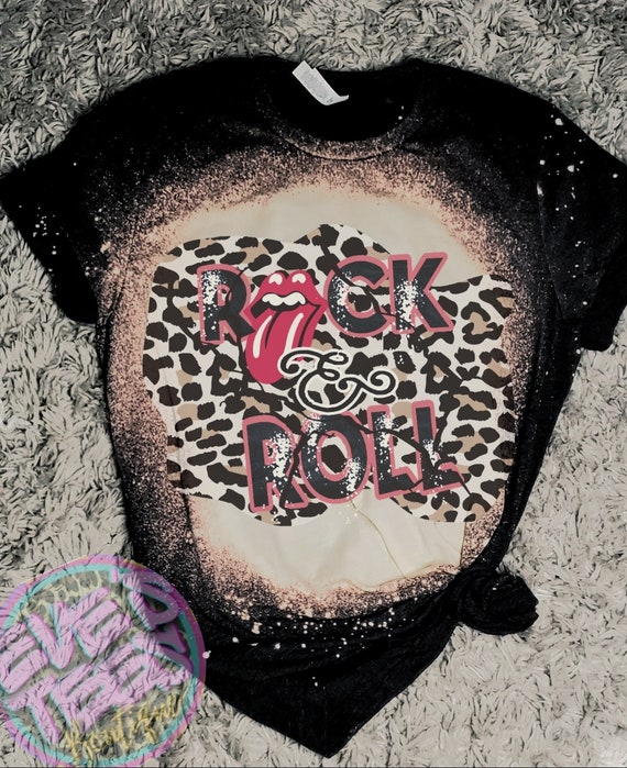 Rock N Roll Bleached Tee Distressed 