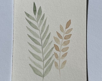 Watercolor Wall Art | Watercolor Painting | Wall Decor | Hand Painted | Painted Leaves
