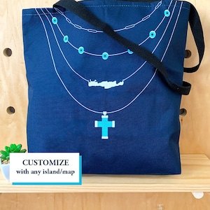 Personalisierte Insel/ Karte Tragetasche, Urlaubstasche, griechische InselTasche, personalisierte Tragetasche, Kreta Tote, Griechenland Tote Bag, Personalisierte Geschenke