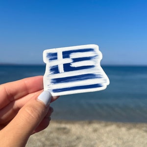 Greece Flag Sticker, Waterproof sticker, Greek Flag sticker, Greek flag decal, water bottle sticker, greece sticker, greek sticker, flags