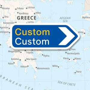Custom Greek Sign Sticker, Greece Travel Waterproof Sticker, Greek road sign sticker, Waterproof Water bottle sticker, Travel sticker