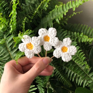 Daisy Flower Hair Clips | Crochet Handmade Hair Accessories