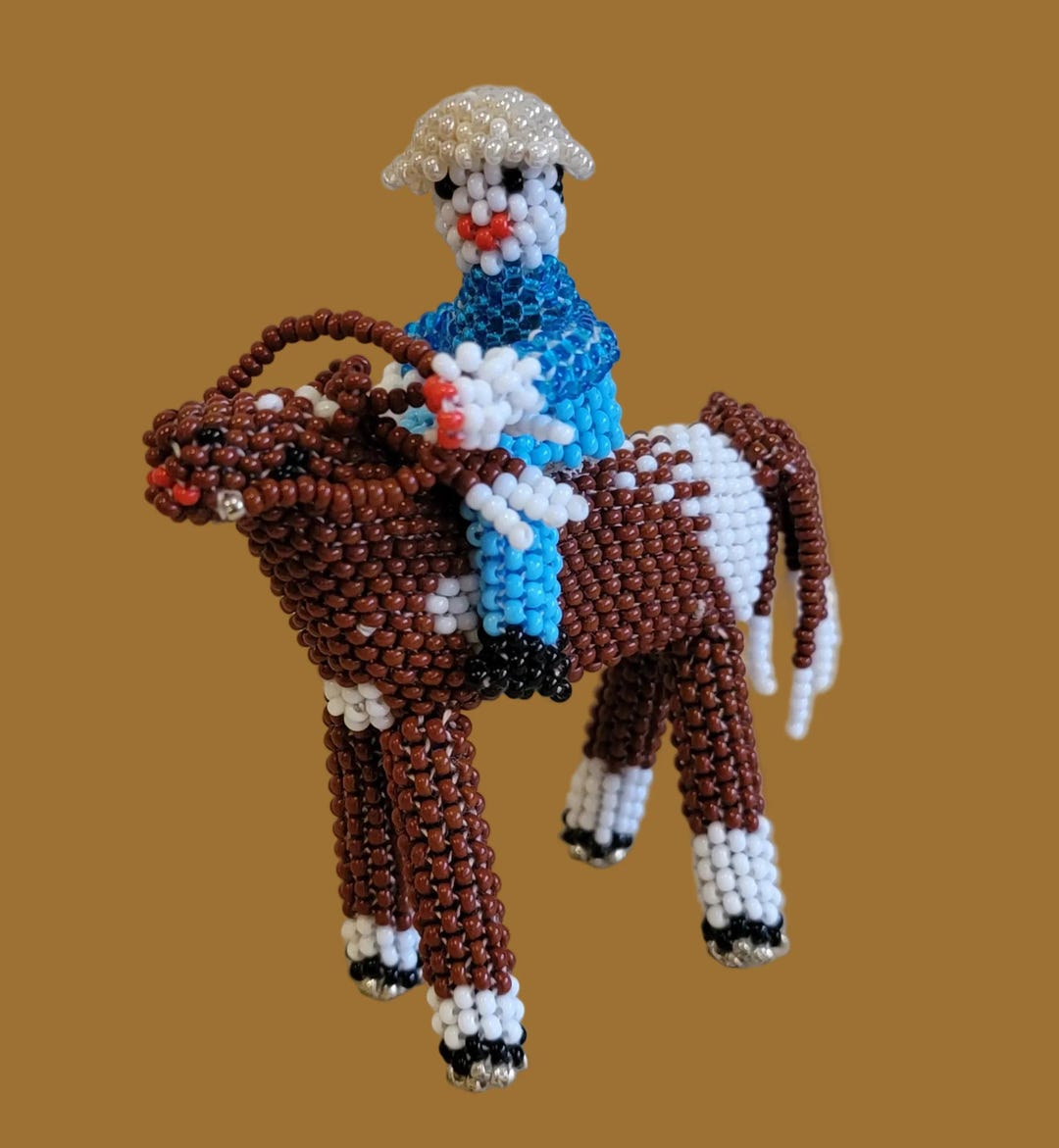 Fully Beaded Zuni Horse and Rider Indian Beadwork - Etsy