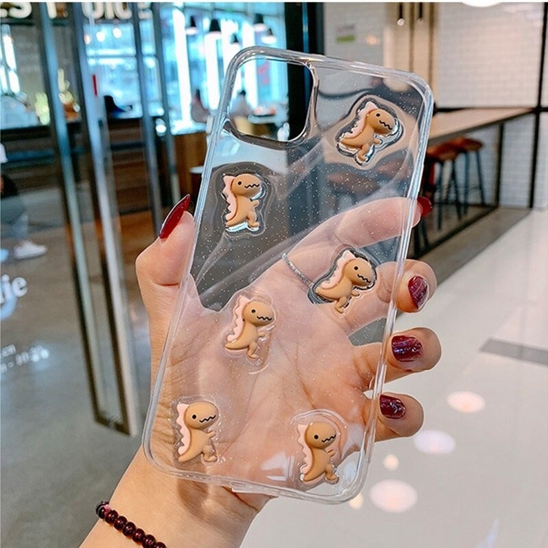 Dinosaur cartoon phone case for iphone 7 6 6S 8 Plus 3D Dragon Clear Soft Case for iphone 11 Pro Max X XR XS MAX