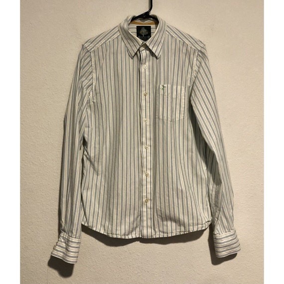 Vintage 2000 Hollister Made in Hong Kong Striped Button up Shirt Men Medium  