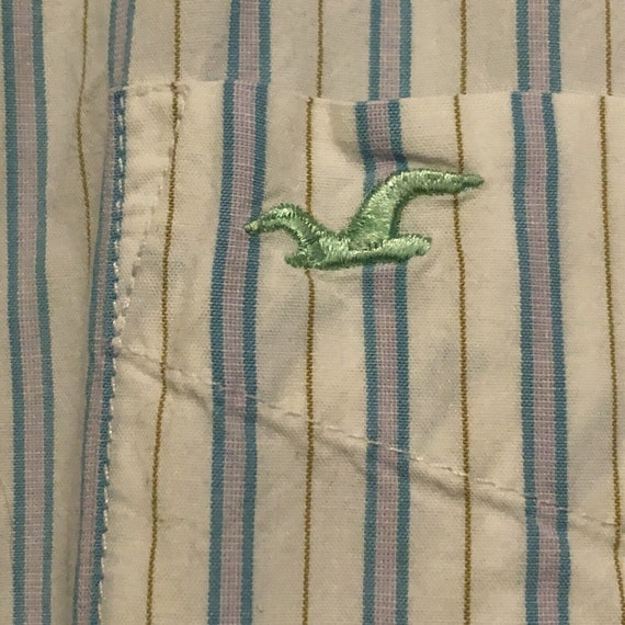 Vintage 2000 Hollister Made In Hong Kong Striped Butt… Gem