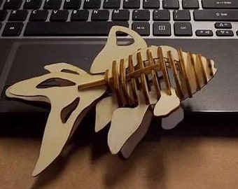 Laser cut version of the Goldfish - 3D Puzzle